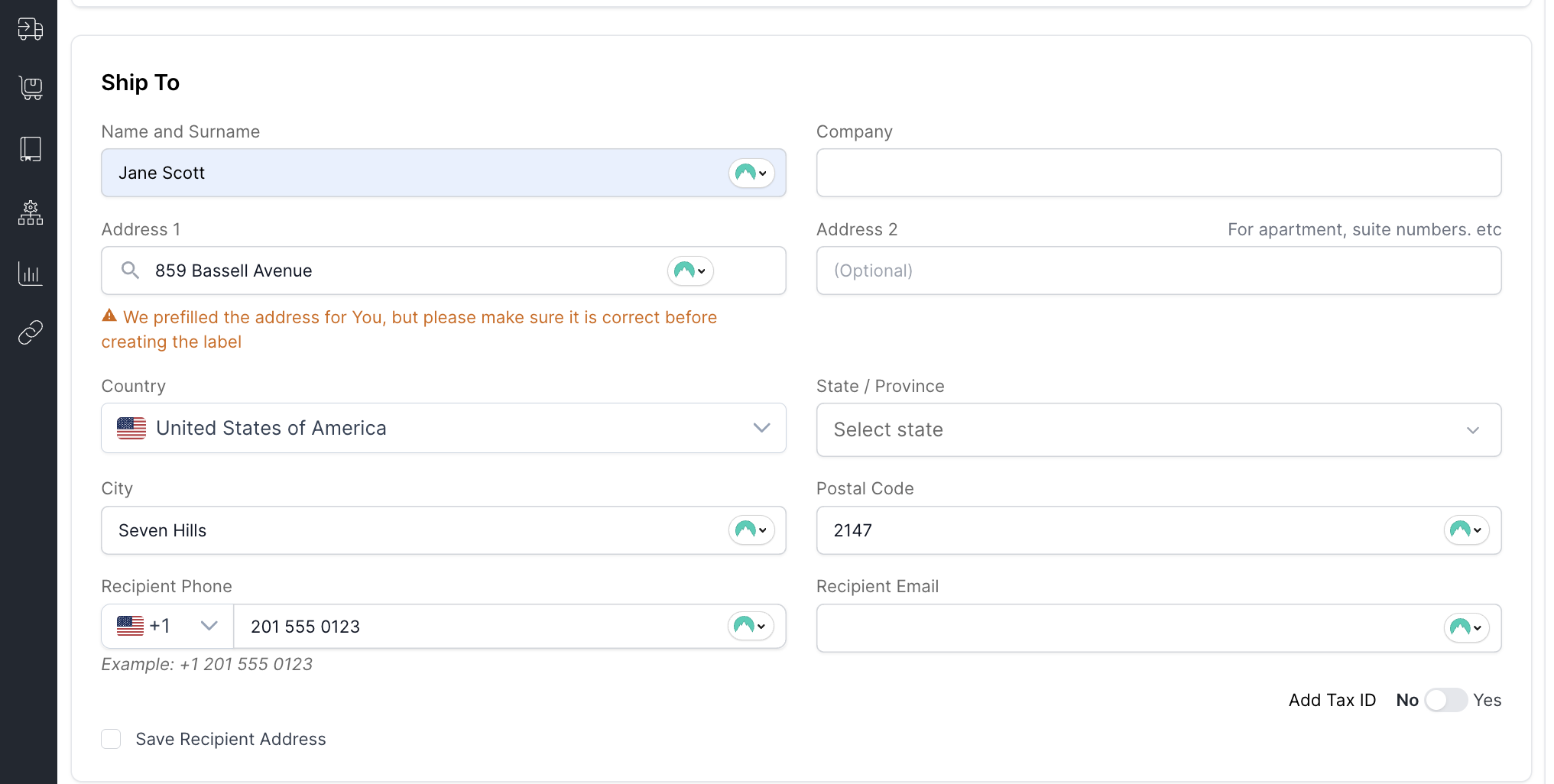 Swotzy address field